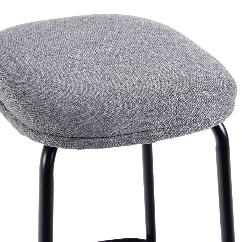 Modern Simple Counter Stool with Upholstered Seat, Set of 2