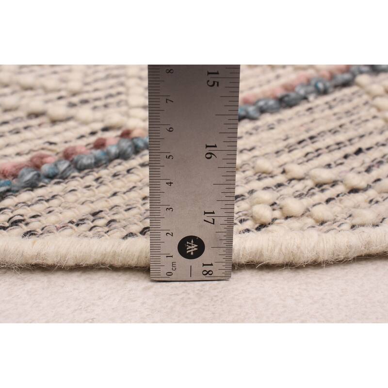 ECARPETGALLERY Braid weave Sienna Cream Wool Rug - 4'10 x 4'10