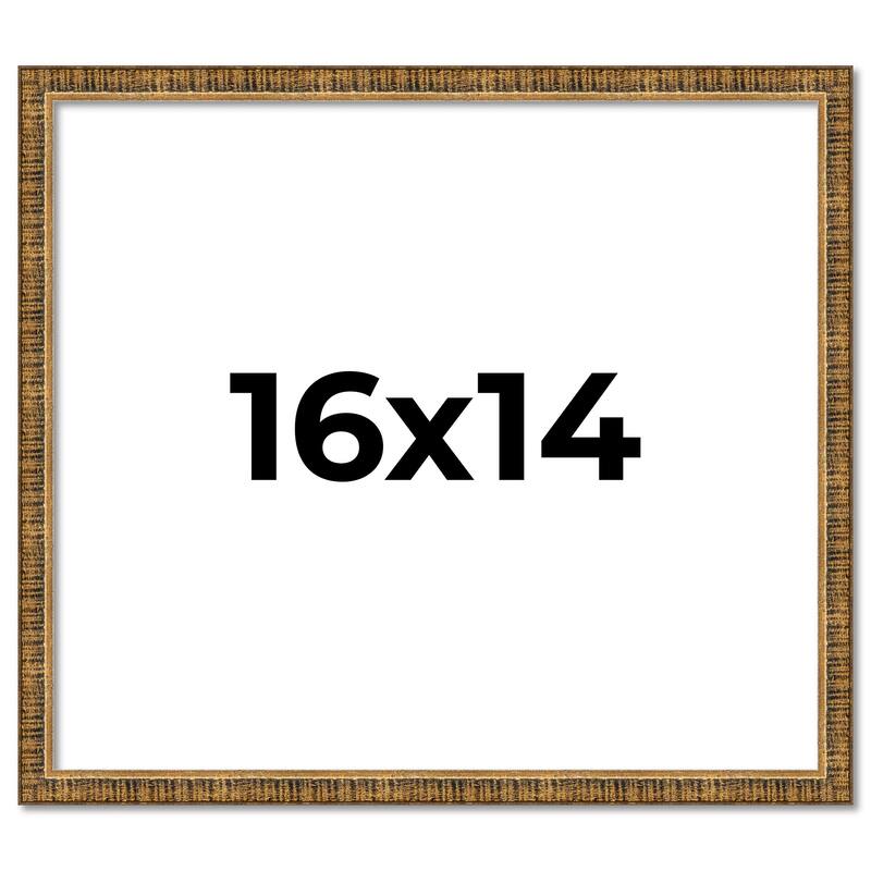 16x14 Frame Gold Kingsley Distressed Solid Wood Picture Frame Width