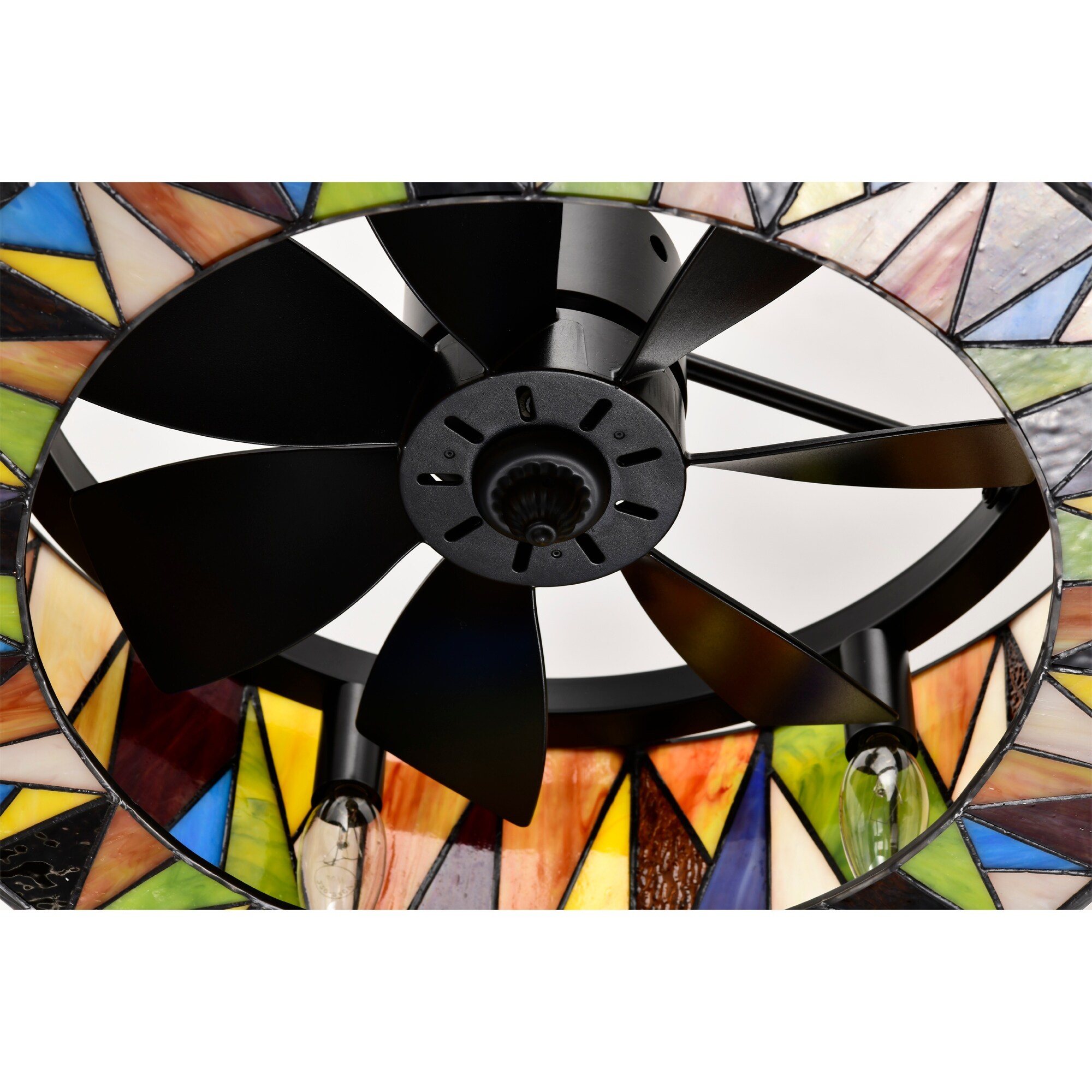Svenja Black Lighted Ceiling Fan with Multi-Colored Earth Tones