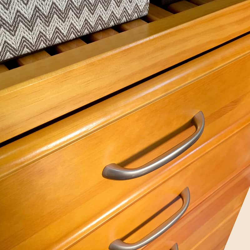 John Louis Home Solid Wood Walk-In Closet System with 4-Drawers Honey Maple