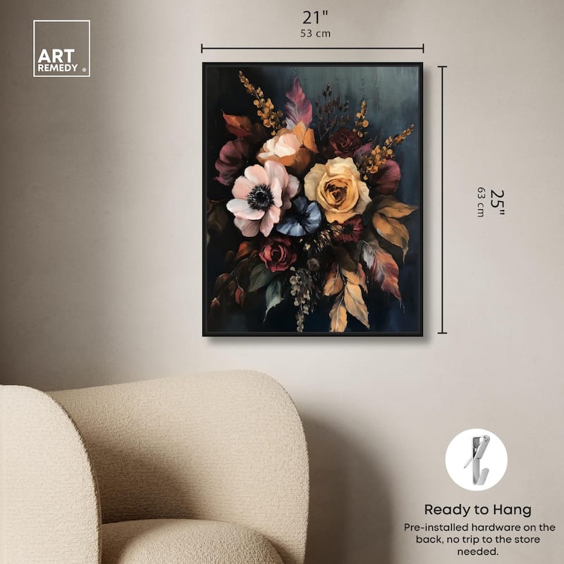 Velvet Night Bloom II Canvas by Art Remedy