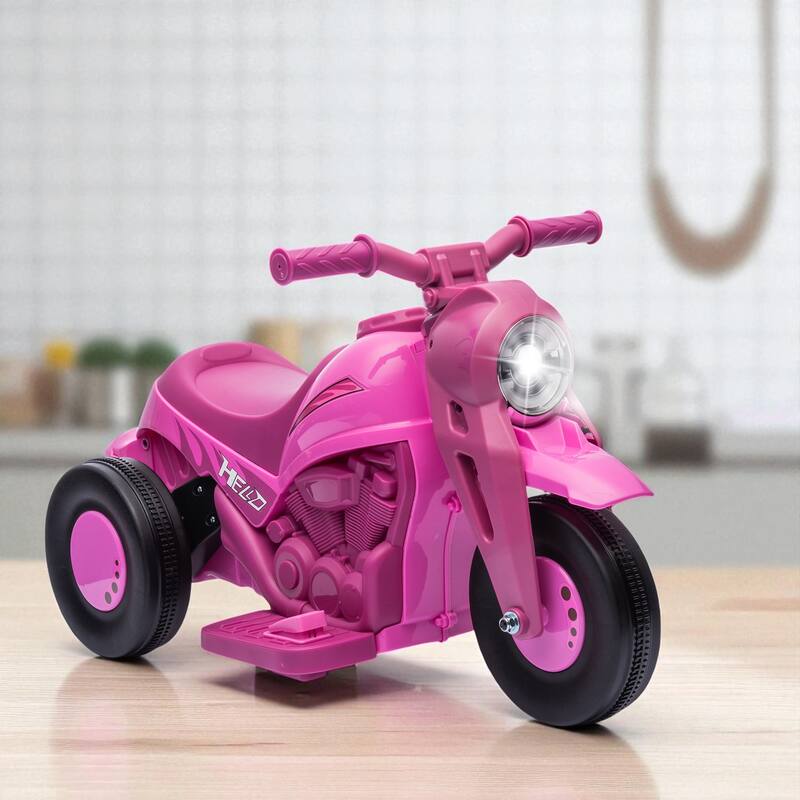 6V Kids Electric Motorcycle, 3-Wheeled Ride-On Bubble Car with Music, LED Headlight, Forward & Reverse