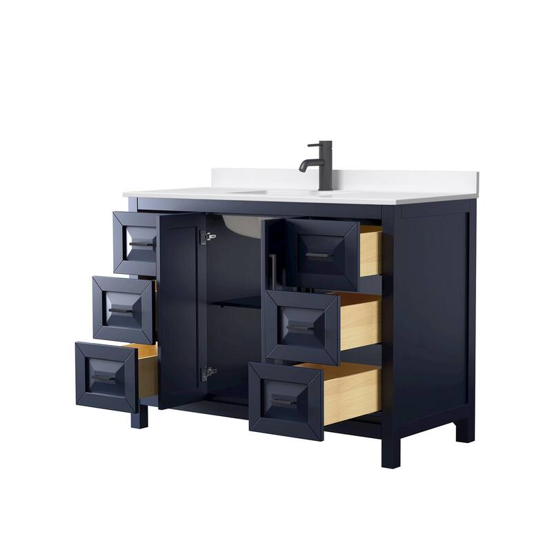 Daria 48-inch Single Vanity, Single Hole Quartz Top