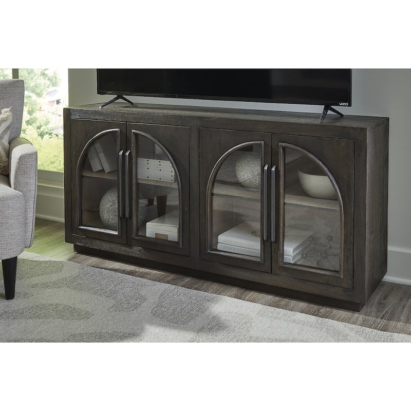 Signature Design by Ashley Dreley Grayish Brown Accent Cabinet - 61.88" W x 15.88" D x 30.13" H