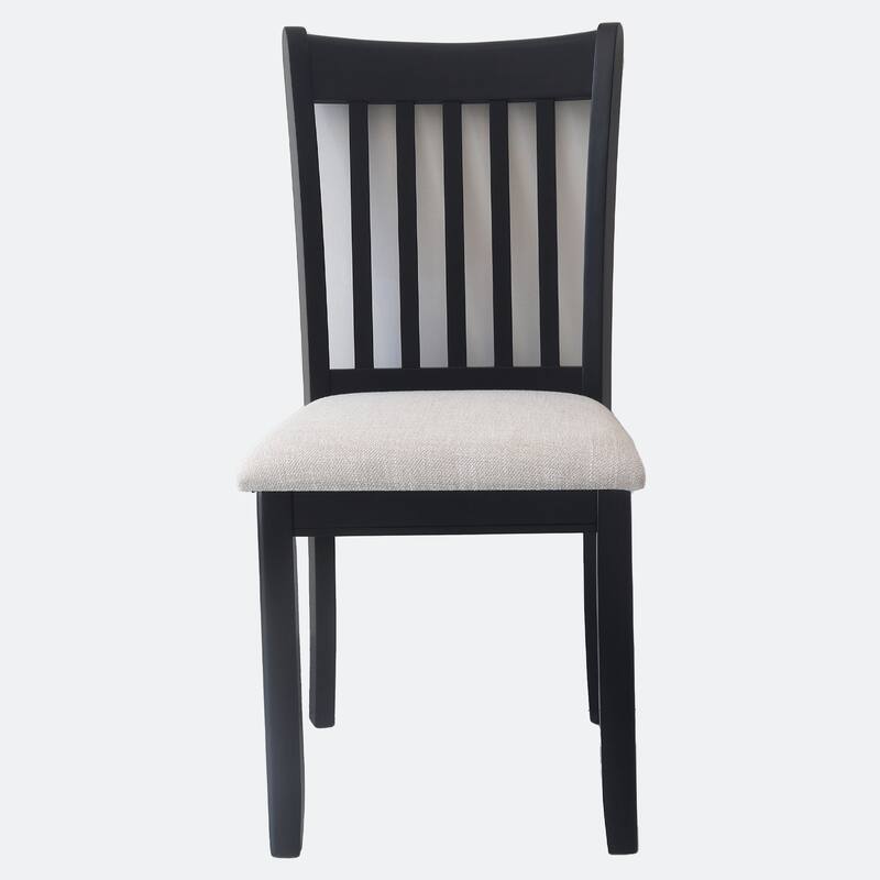 Set of 2 Solid Wood Dining Chairs,Cushion Seats and High Slat Back