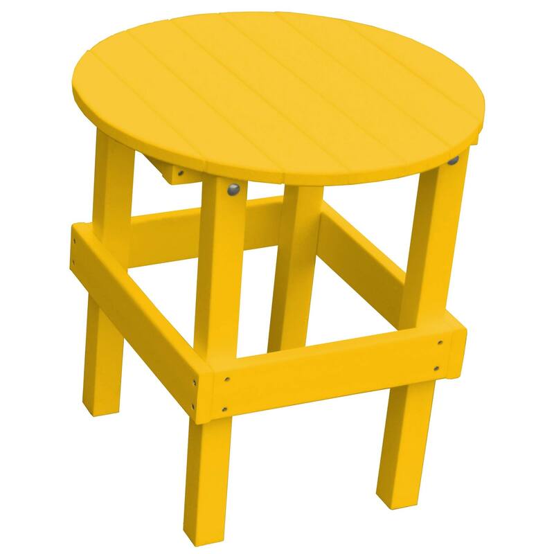 Poly Round Side Table - Lemon Yellow