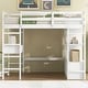 preview thumbnail 5 of 18, Full Size Loft Bed with Built-in Desk with Two Drawers,Shelves and Drawers,Multifunctional Loft Bed With Storage