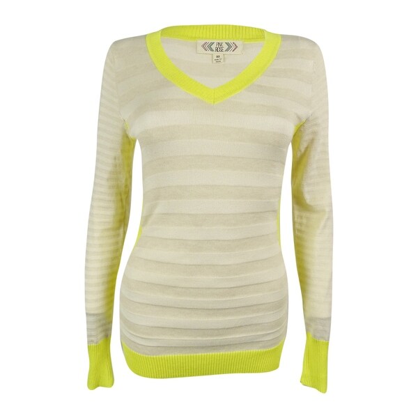 Pink Rose Juniors' Striped V-Neck Sweater. Opens flyout.