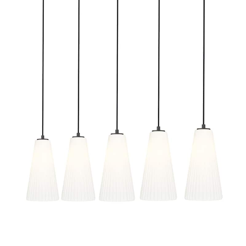 Z-Lite 3043P7-5L Farrell 5 Light 42" Wide Linear Chandelier - Matte Black