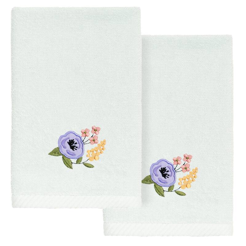 Authentic Hotel and Spa Turkish Cotton Verano 2PC Fingertip Towel Set - Aqua