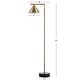 preview thumbnail 8 of 7, Windsor 60" Metal/Marble Cone Shade LED Floor Lamp, Brass/Black by JONATHAN Y - 60" H x 18" W x 9.25" D