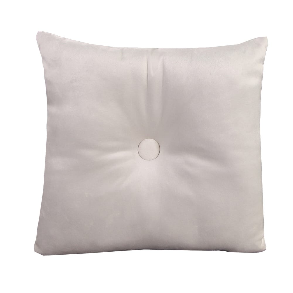 16" x 16" Solid Tufted Indoor Throw Pillow with Fabric Button
