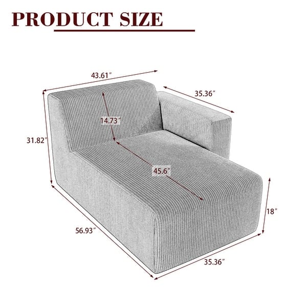 dimension image slide 1 of 4, Modern No Assembly Required Sectional Chaise Lounge Side Sofa