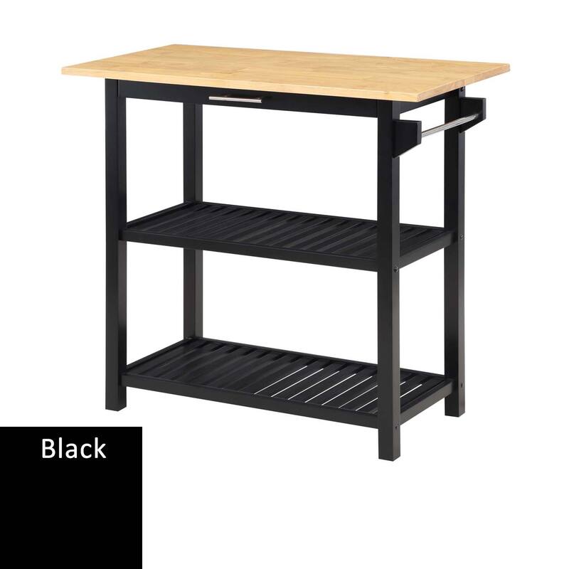 Designs2Go 3 Tier Butcher Block Kitchen Prep Island with Drawer
