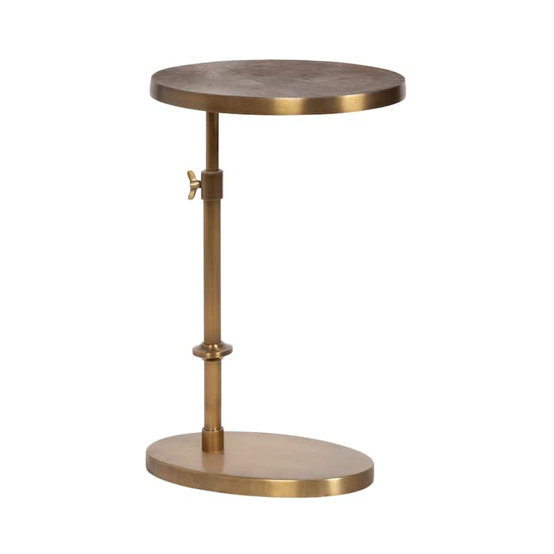 Kate and Laurel Engles Adjustable Oval Metal Table - 15x10x28 - Gold