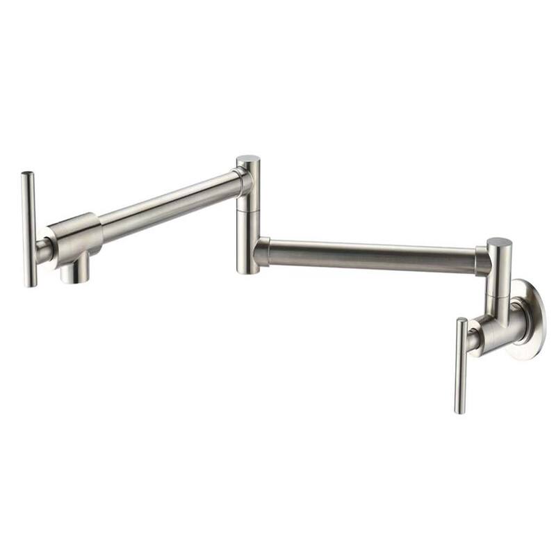GIVINGTREE Modern Farmhouse Wall Mount Pot Filler Faucet in Brushed Nickel