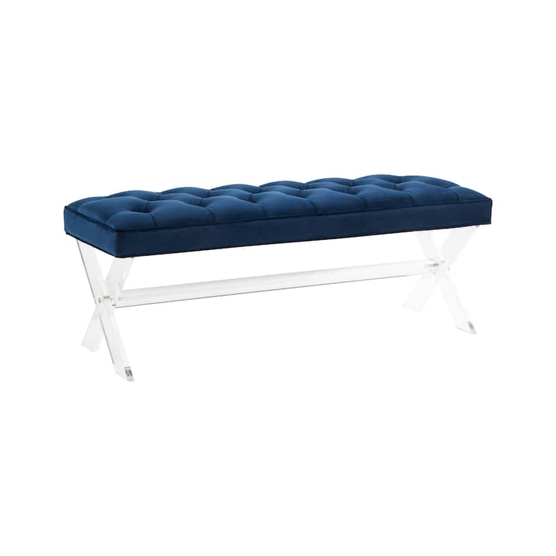 SAFAVIEH Couture Ketevan Tufted Acrylic Bench - 48"x18"x18". - 48" W x 18" L x 18" H - 48Wx18Dx18H