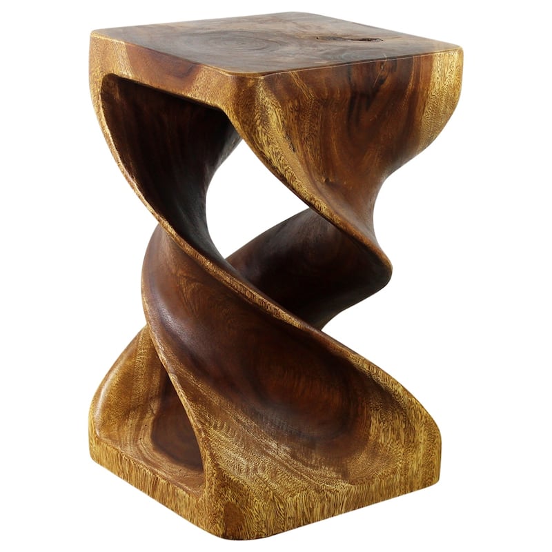 Haussmann® Wood Double Twist Stool Table 12 in SQ x 20 in H Walnut Oil - 12" x 12" x 20"