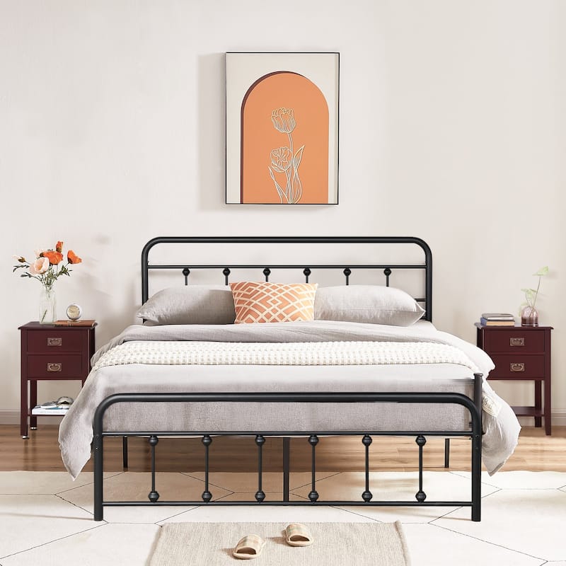 VECELO Modern Nightstands with 2-Drawers and Storage Shelf (Set of 2)