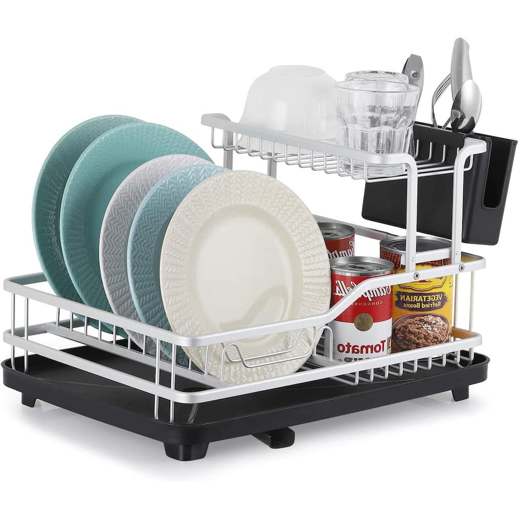 2 Tier Aluminum Dish Drainers for Kitchen Counter - 2 Tier