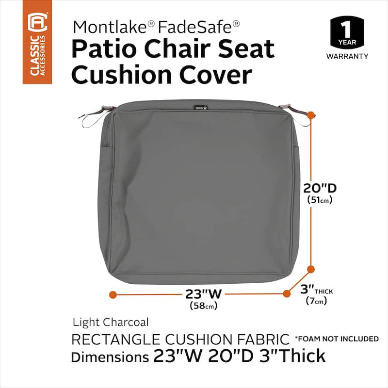 Classic Accessories Montlake Water-Resistant Patio Seat Cushion Slip Cover