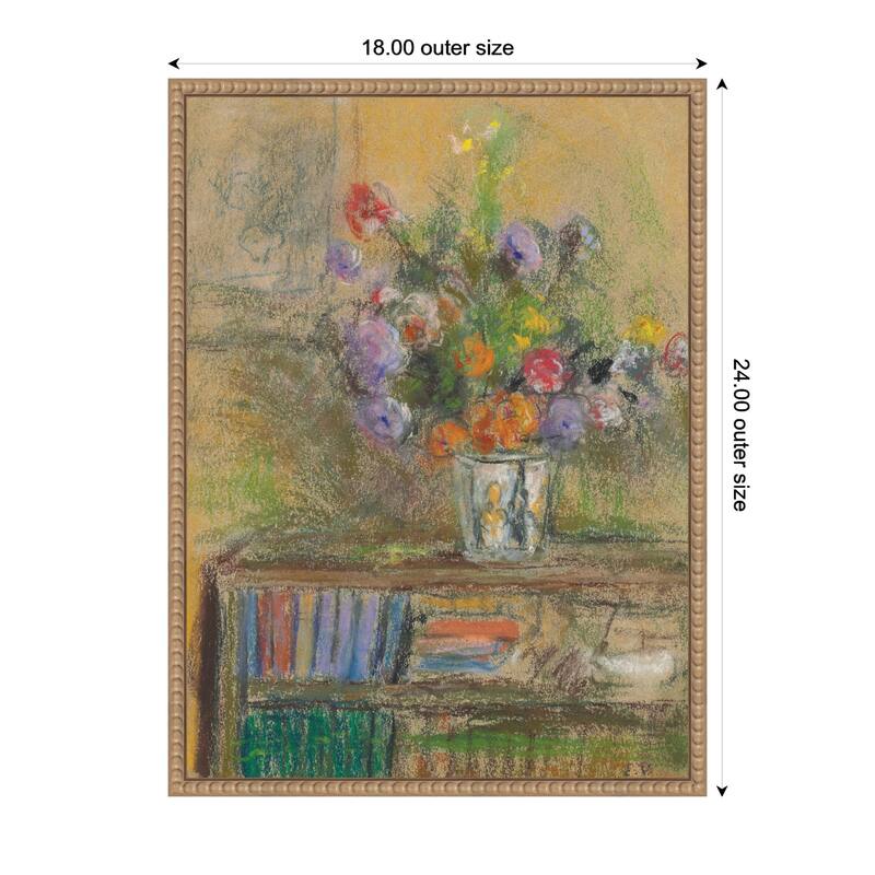 Kate and Laurel Nature morte au vase de fleurs circa 1932 Edouard Vuillard by Nostalgia Prints Framed Canvas Wall Art Print