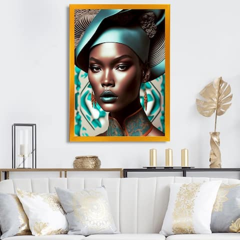Designart "Exquiste African Woman Design IX" African American Framed Art Print