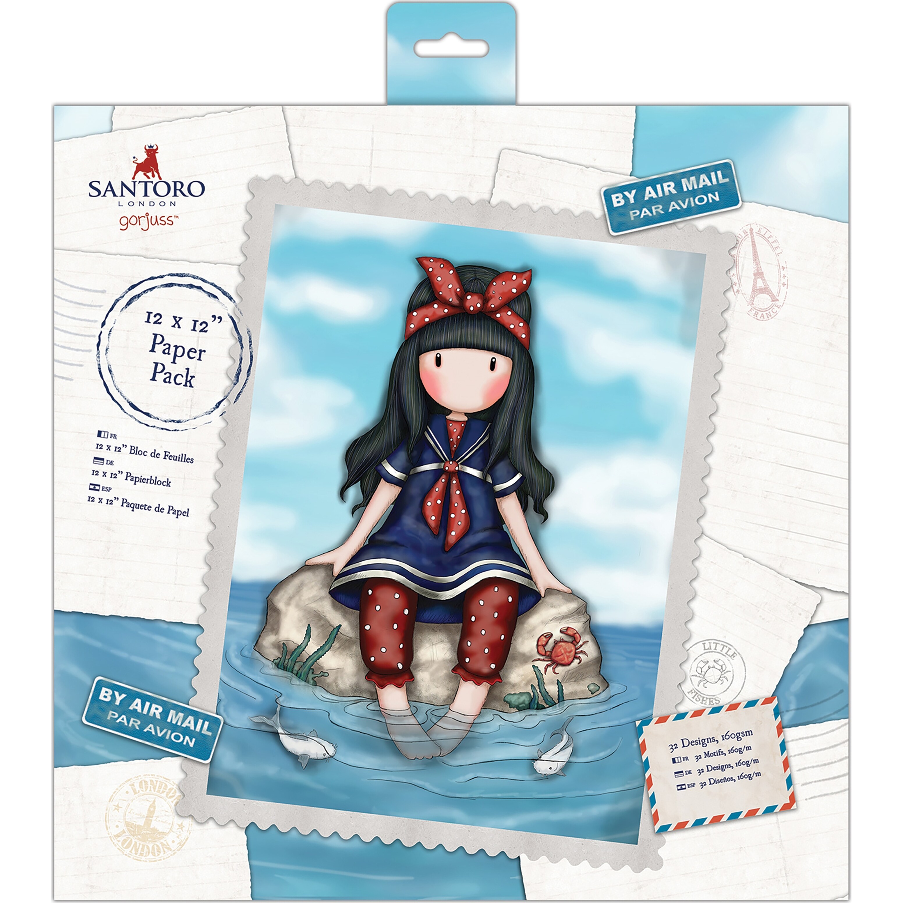 32pk 6 X 6 Paper Pack Gorjuss Postal Collection Craft Santoro