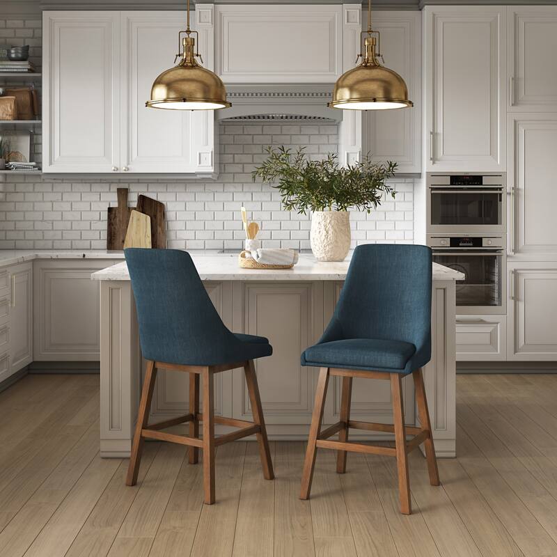 Luca Counter Height Bar Stool, Set of 2 - Navy