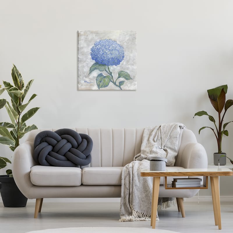 Stupell Round Blue Country Hydrangea Canvas Wall Art Design By Paul Brent