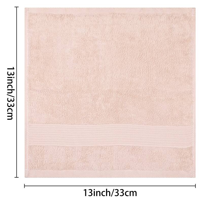 Cotton Wash Cloths for Face, Striped Face Cloths, Highly Absorbent and Lightweight Towels for Bathroom, Hotel, Spa 13" x 13"