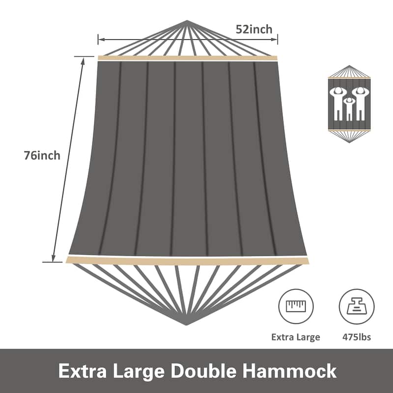 Hammock Double Hammock with Stand, Two Person Cotton Rope Hammock
