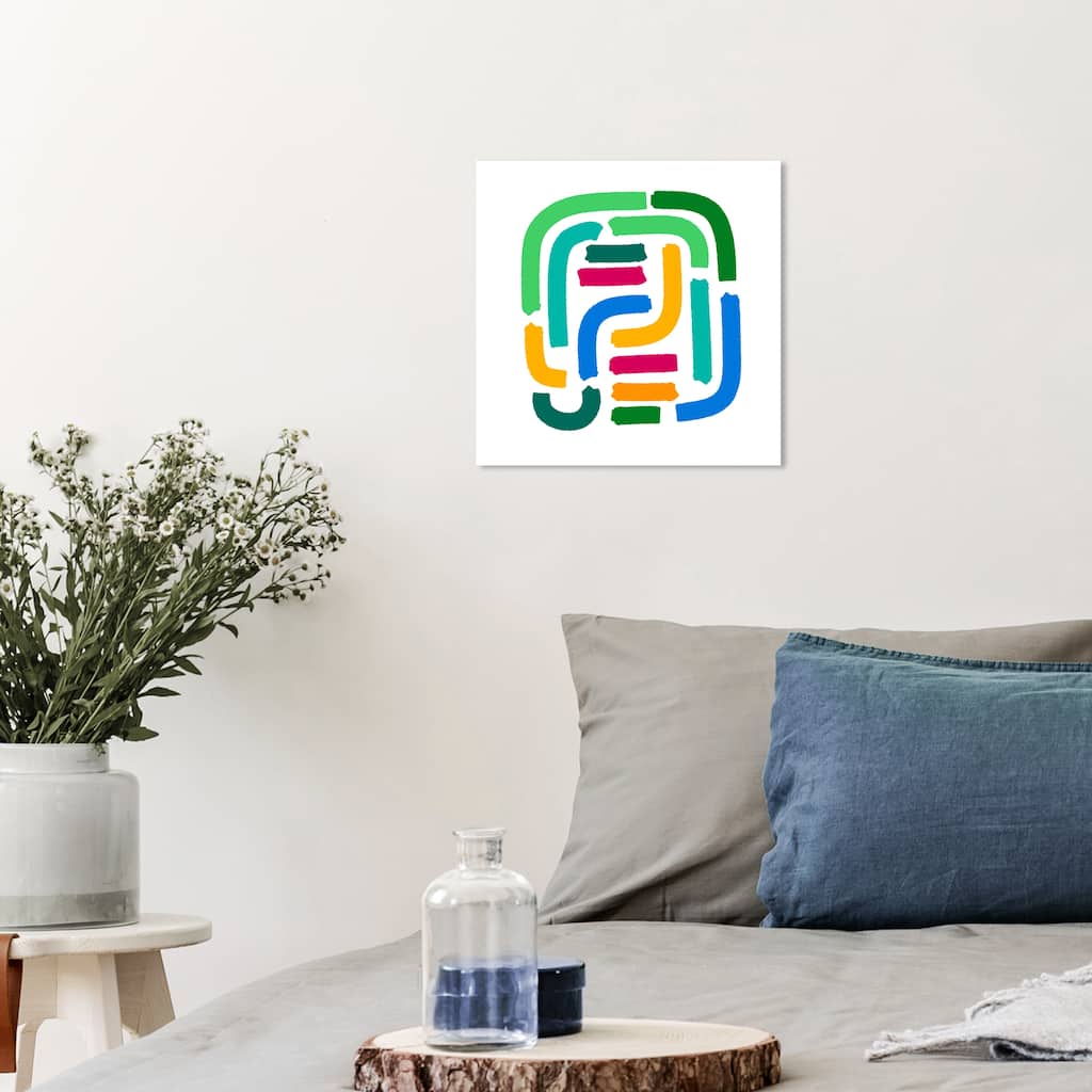 Wynwood Studio Canvas Abstract Colorful Raceway Green and Modern & Contemporary Wall Art Canvas Print