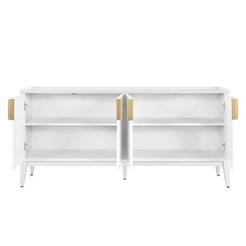 Modern Storage Cabinet with Adjustable Shelf, Buffet Sideboard Wooden Cabinet with 4 Doors for Hallway, Kitchen