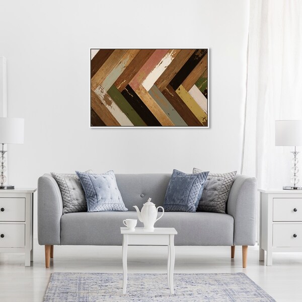 Oliver Gal 'Wood World' Abstract Wall Art Framed Canvas Print