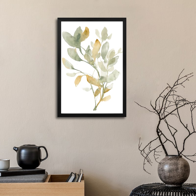 Sage & Sienna Leaves I Premium Framed Poster by Jennifer Goldberger