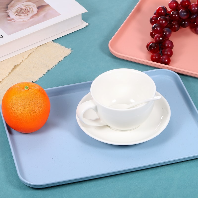 3Pcs 12.2"x8.7" Plates Rectangular Dinner Plates Reusable
