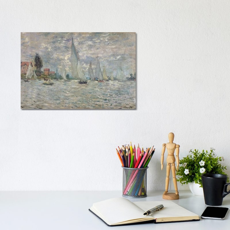 iCanvas "The Boats, or Regatta at Argenteuil, c.1874 " by Claude Monet Canvas Print - 8x12x0.75