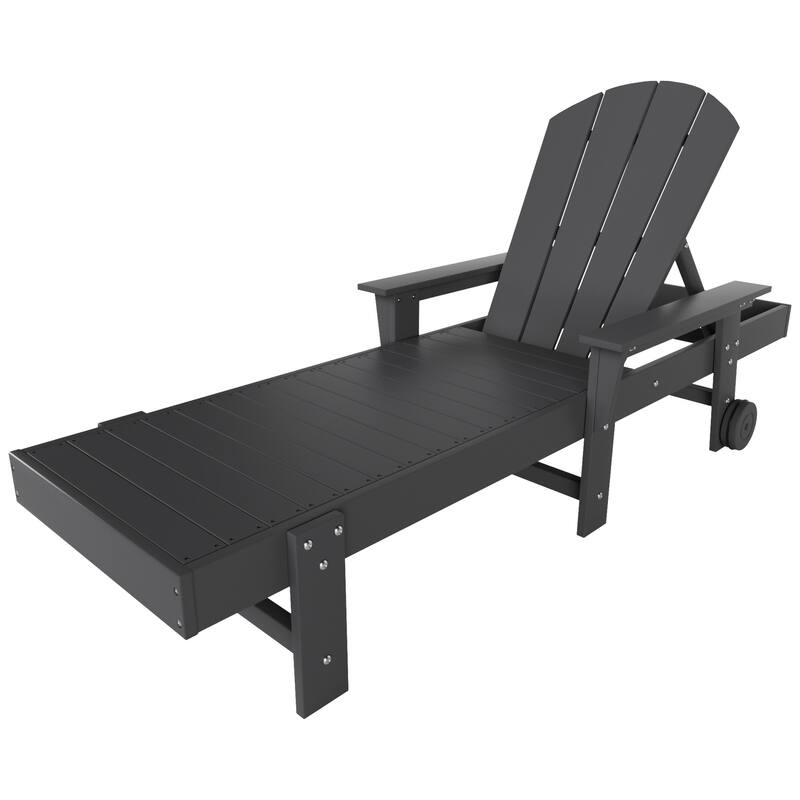 Polytrends Laguna Hdpe All Weather Outdoor Patio Pool Reclining Chaise Lounge With Arms And Wheels (Set Of 2)