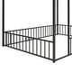 preview thumbnail 13 of 22, Metal Full Size Floor Bed with Fence and Semi-enclosed House Roof