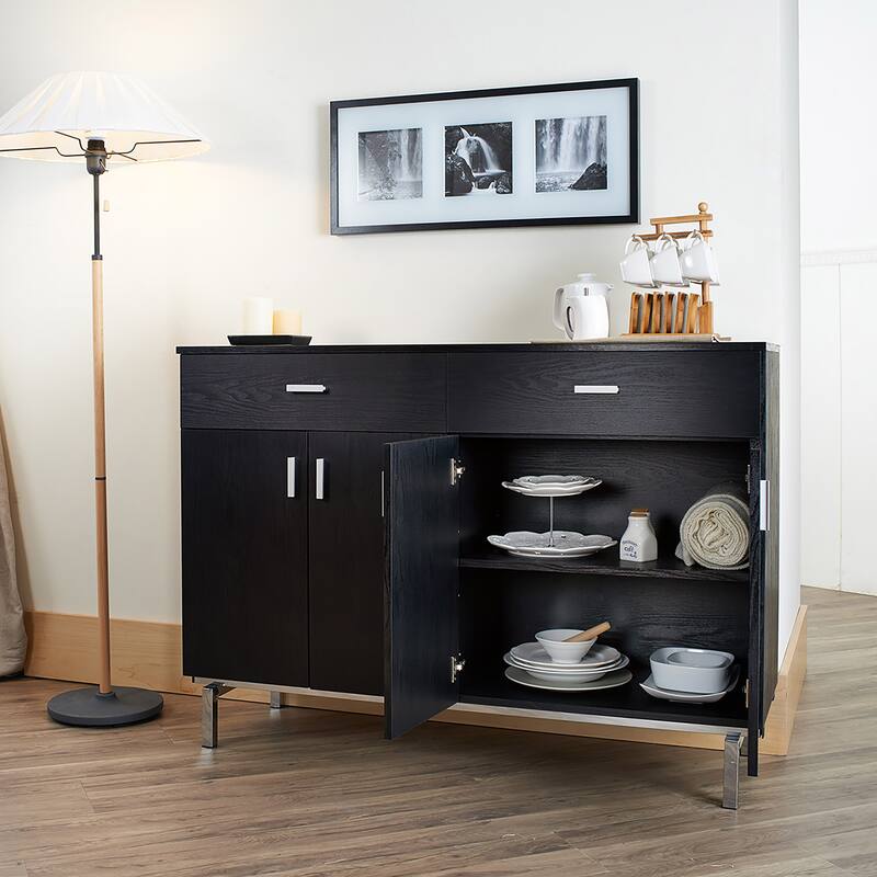 DH BASIC Modern Black 47" Sideboard Buffet by Denhour