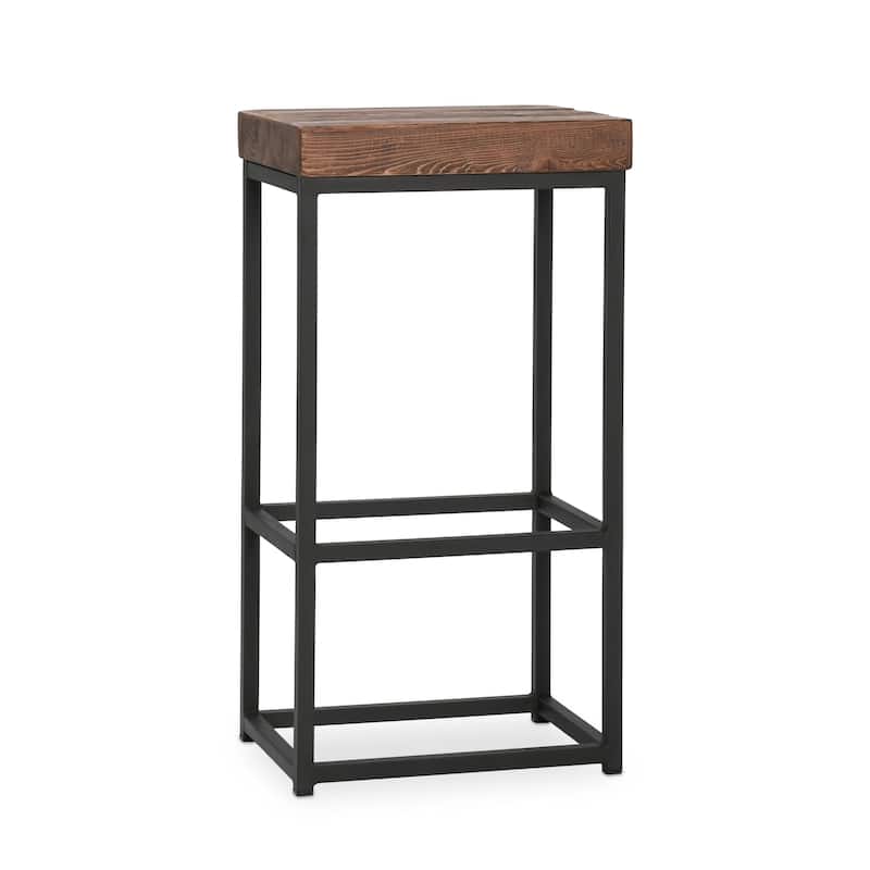 Carbon Loft Borrelli Reclaimed Wood Bar Stool