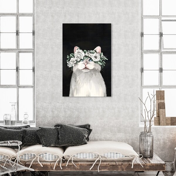 Oliver Gal 'Gorgeous Floral Cat' Animals Wall Art Canvas Print