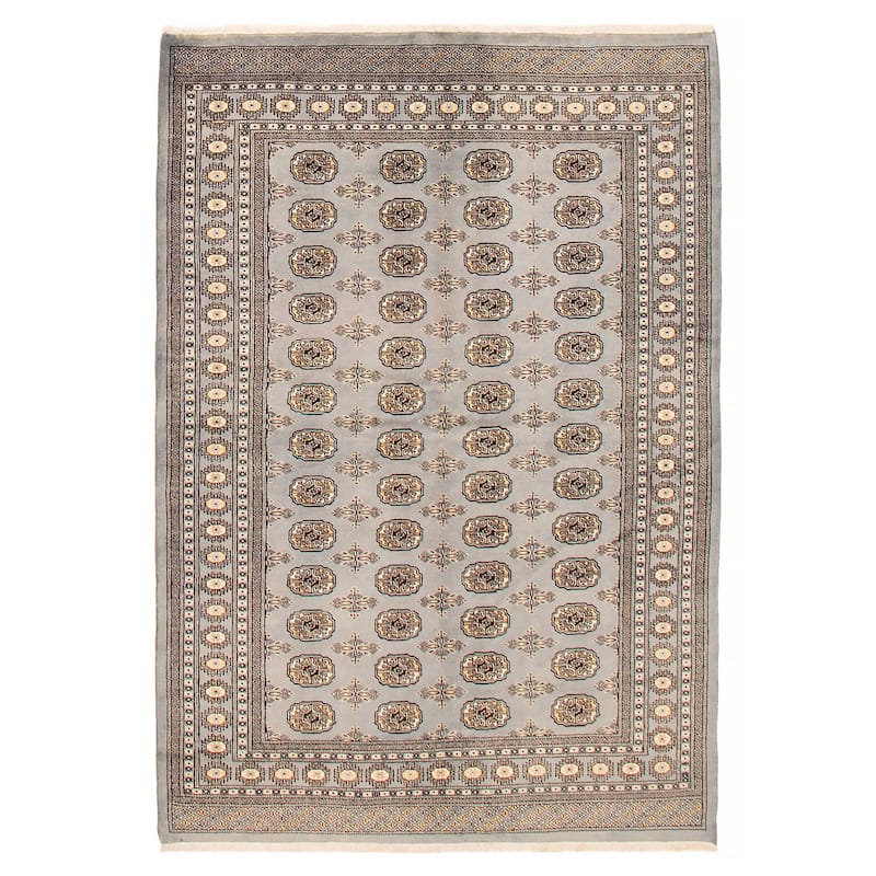 Finest Peshawar Bokhara Grey Rug 5'8" x 8'4" - 5'8 x 8'4 - Grey - 5'8 x 8'4