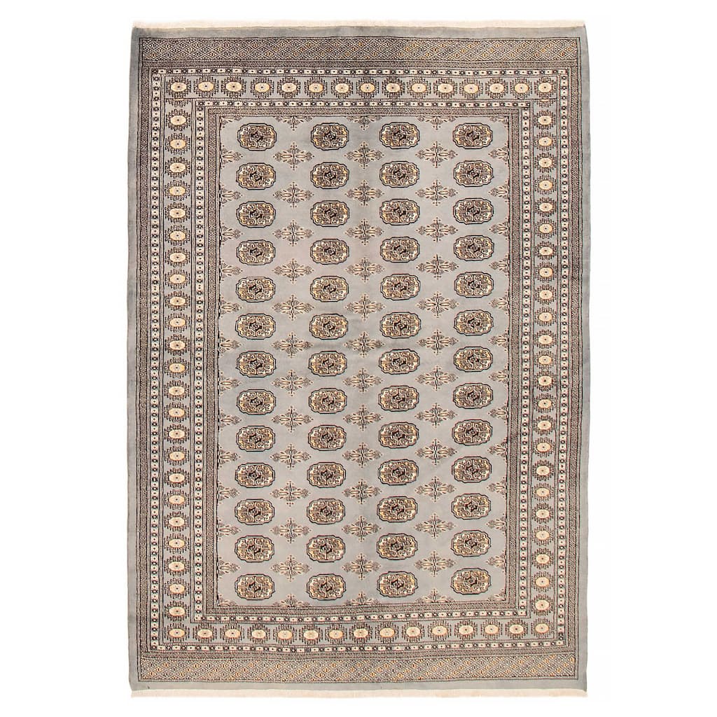 Finest Peshawar Bokhara Grey Rug 5'8" x 8'4" - 5'8 x 8'4