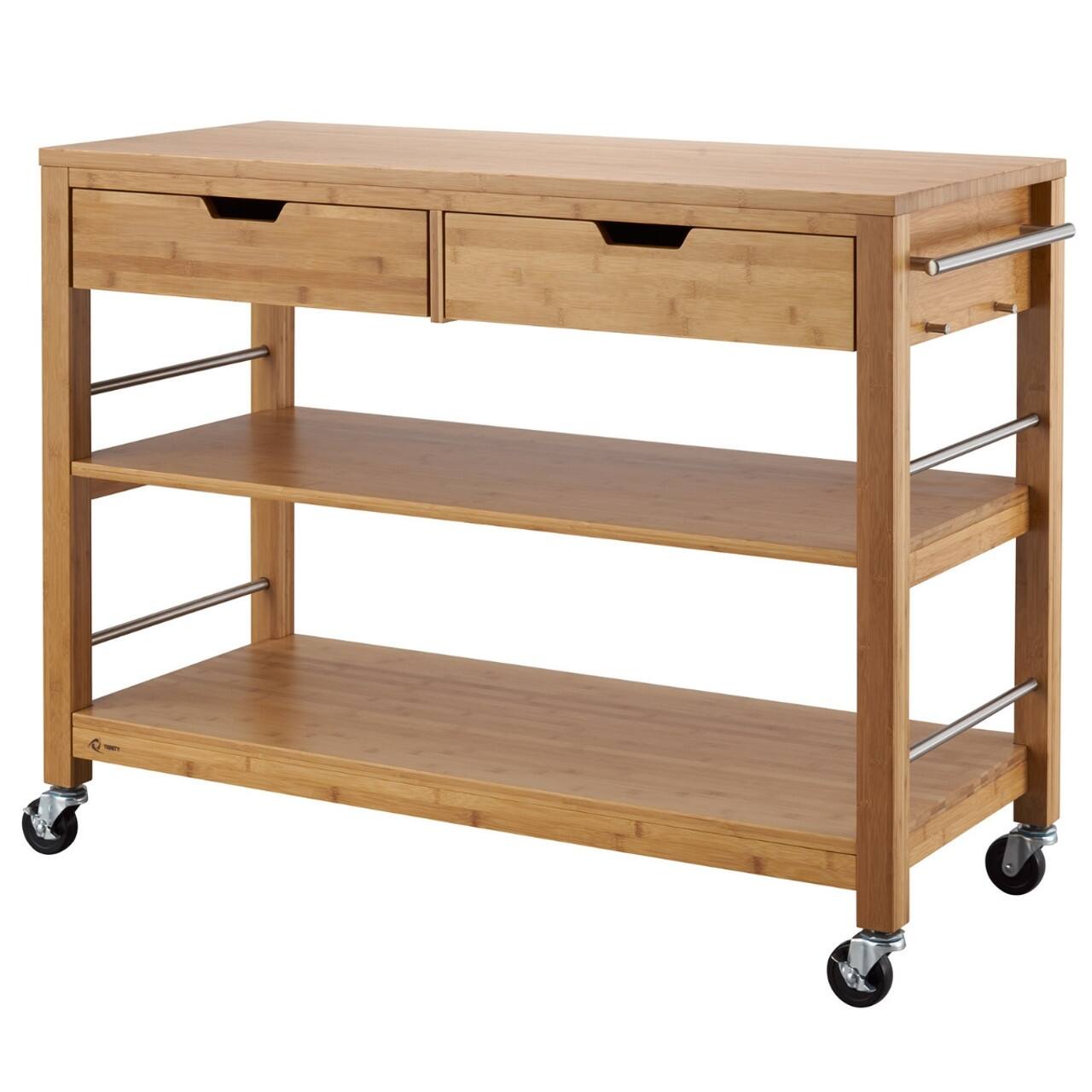 TRINITY EcoStorage® Kitchen Island w/ Drawers, Bamboo On Sale Bed
