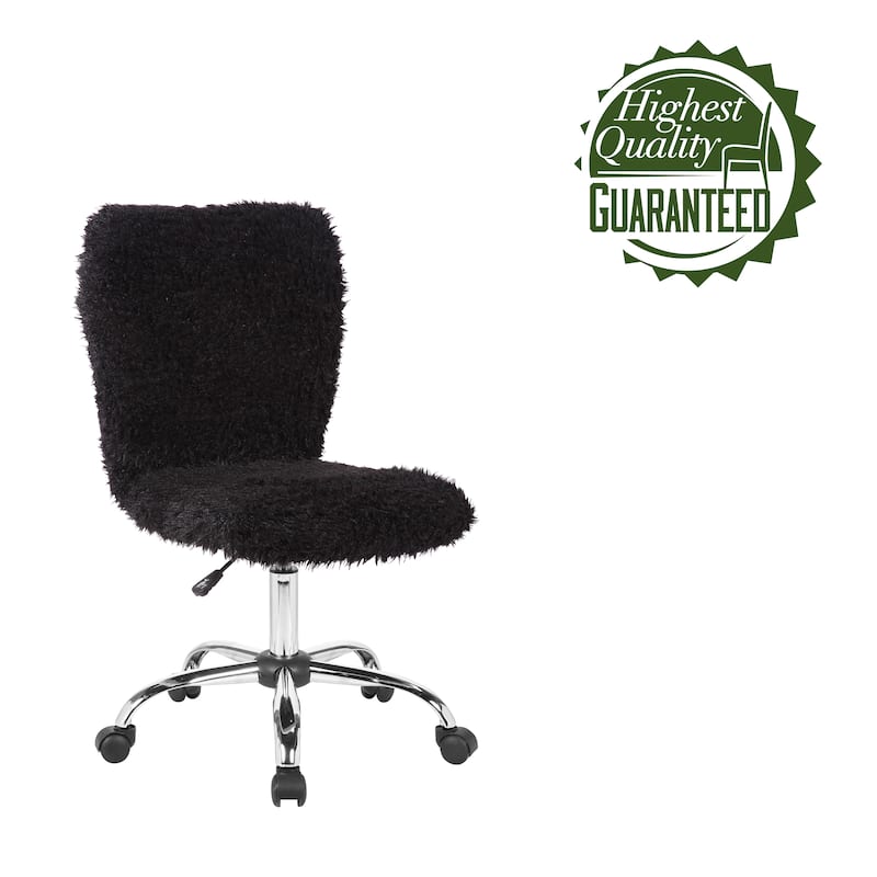 Porthos Home Alva Swivel Office Chair, Shaggy Fabric Upholstery