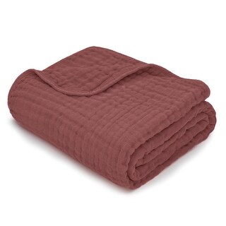 Baby Muslin Blanket - Large 40" X 40", Wine, By Comfy Cub - Wine