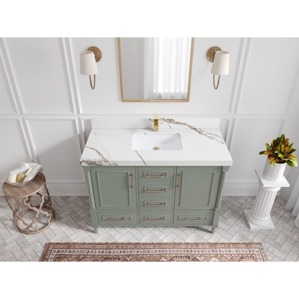 Willow Collections 48 in. W x 22 in. D Aberdeen Single Bowl Sink Bathroom Vanity with Countertop